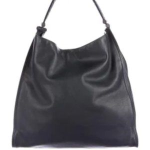 Bottega Veneta Intrecciato-Trimmed Tote, Navy